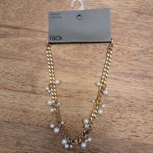 NWT! Nordstrom Rack Gold Chain and Pearl Necklace